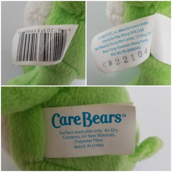 2003 Good Luck Shamrock Care Bears Play Along small mini plush stuffed animal - Picture 13 of 14